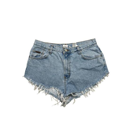 Calvin Klein Pants - Vintage 90s Calvin Klein Women’s Custom Cut Off Raw Hem Denim‎ Shorts - 15 / 16